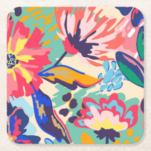 Wälder und Rose Rechteckiger Pappuntersetzer