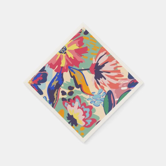 Wälder und Rose Serviette (Ecke)