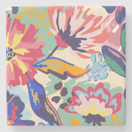 Wälder und Rose Steinuntersetzer (Vorderseite)