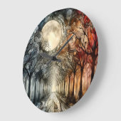 Wälder unter Vollmond Große Wanduhr (Winkel)