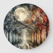 Wälder unter Vollmond Große Wanduhr (Vorderseite)