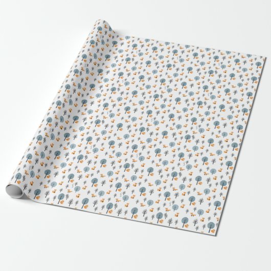Wälder: Vintager weißer Hintergrund Geschenkpapier (Ungerollt)
