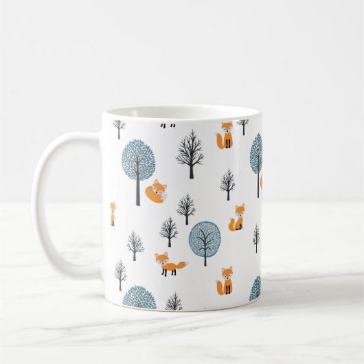 Wälder: Vintager weißer Hintergrund Kaffeetasse (Links)
