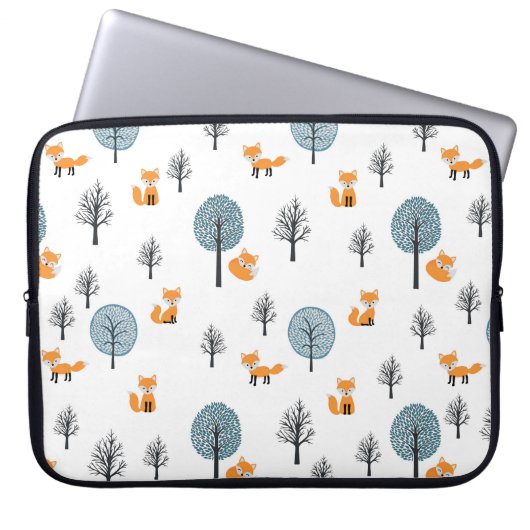 Wälder: Vintager weißer Hintergrund Laptopschutzhülle (Vorderseite)