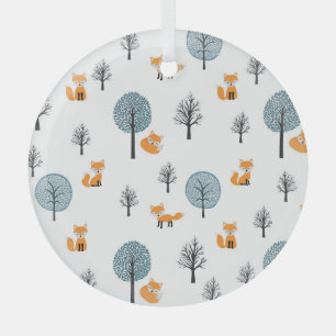 Wälder: Vintager weißer Hintergrund Ornament Aus Glas