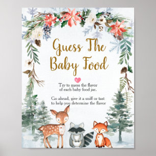 Wälder von Waldland Wintertiere Raten Sie das Baby Poster