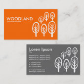 Wälder - Weiß auf Orange Visitenkarte (Vorne/Hinten)