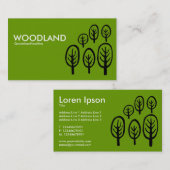 Wälder - Weiß und Schwarz auf Grün Visitenkarte (Vorne/Hinten)
