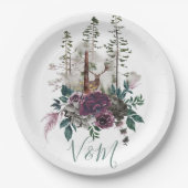 Walderwald mit Hirsch Pappteller (Vorderseite)