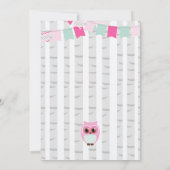 Waldeulen-Baby-Duschen-Einladung Einladung (Rückseite)