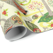 Waldeulen-Muster-Packpapier Geschenkpapier (Rolleneckpunkt)