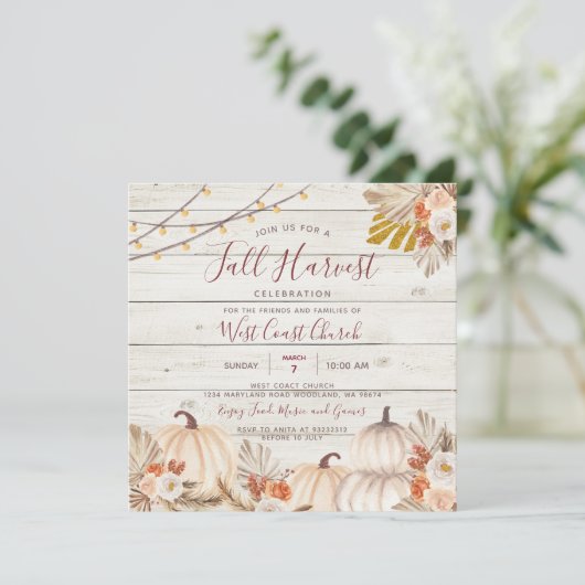 Waldfall Ernte Party, Fall Fest, Fall Community Einladung (Stehend Vorderseite)