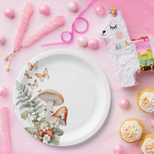Waldfall kleine Pilzdusche Pappteller (Party)