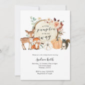 Waldfall Kürbis Orangennuss-Babydusche Einladung (Vorderseite)