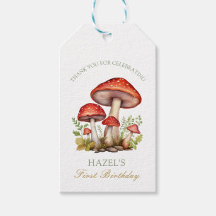 Waldfall Wasserfarbe Pilz Herbst Geburtstag Geschenkanhänger