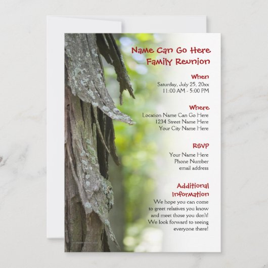 Waldfamilien-Wiedersehen-Einladung Einladung (Vorderseite)