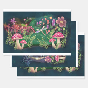 Waldfantasie, die Whimsikmesse der Natur Geschenkpapier Set