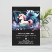 Waldfantasy Pferd Geburtstag Einladung (Stehend Vorderseite)