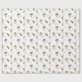 Waldfarbe Woodcolor Woodsy Mushroom Monogram Geschenkpapier (Flach)