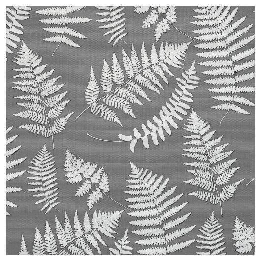 Waldfarn-Muster, Graues/Grau und Weiß Stoff (Muster)
