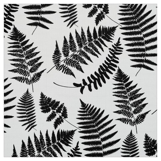 Waldfarn-Muster, Schwarzweiss Stoff (Muster)