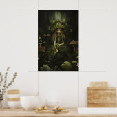 Waldfee-Botanikdruck, Moody Cottagecore Poster (Küche)