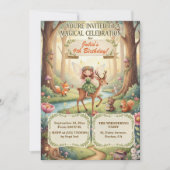 Waldfee Feen-Whimsical 9. Geburtstagsfeier Einladung (Vorderseite)