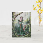 Waldfee mit Garderobe-Karte Karte (Gelbe Blume)