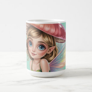 Waldfee mit Pilzhut-Illustration Kaffeetasse