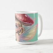 Waldfee mit Pilzhut-Illustration Kaffeetasse (VorderseiteRechts)