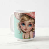 Waldfee mit Pilzhut-Illustration Kaffeetasse (Vorderseite Links)