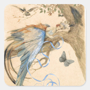 Waldfee Quadratischer Aufkleber