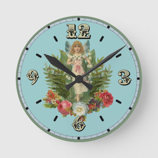 Waldfee Runde Wanduhr (Vorderseite)