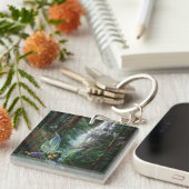 Waldfeen und Wasserfall-Schloss Schlüsselanhänger (Vorderseite rechts)