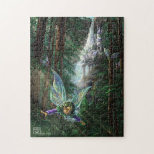 Waldfeen und Wasserfallschloss Puzzle