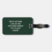 Waldfest schlicht dunkelgrün gepäckanhänger (Rückseite horizontal)