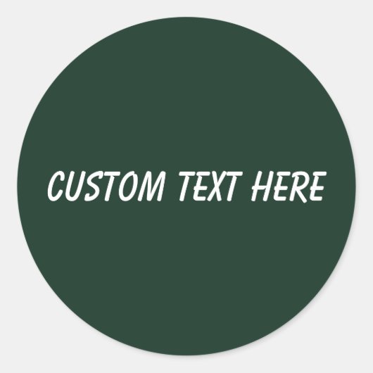 Waldfest schlicht dunkelgrün runder aufkleber (Vorderseite)