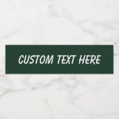 Waldfest schlicht dunkelgrün wasserflaschenetikett (Einzelnes Label)