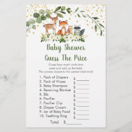 Waldflächen raten das Price Baby Shower Game