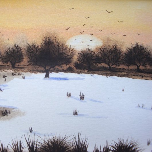 Waldflächen Schneebelandschaft Puzzle