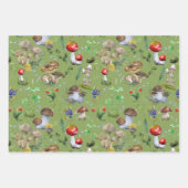 Waldflächen Wasserfarbenpilze Berry Green Pflanze Geschenkpapier Set (Vorderseite 3)