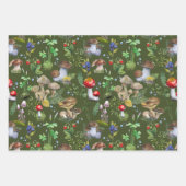Waldflächen Wasserfarbenpilze Berry Green Pflanze Geschenkpapier Set (Vorderseite 2)