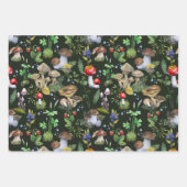 Waldflächen Wasserfarbenpilze Berry Green Pflanze Geschenkpapier Set (Vorderseite)