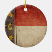 Waldflagge North Carolina Keramikornament (Hinten)