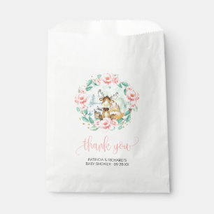 Waldflora-Grün-Babyparty-Dankeschön Geschenktütchen