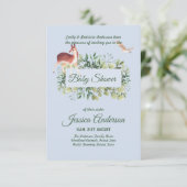 Waldflora und Fauna BABY SHOWER lädt ein (Stehend Vorderseite)