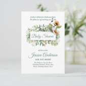 Waldflora und Fauna BABY SHOWER lädt ein (Stehend Vorderseite)