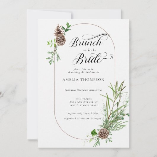 Waldfloral | Brautparty Brunch Einladung (Vorderseite)