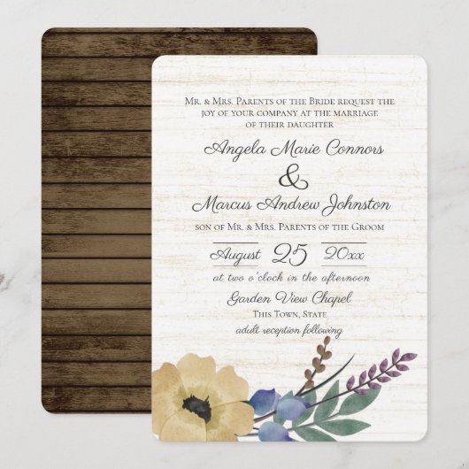 Waldfloral Einladung (Vorne/Hinten)