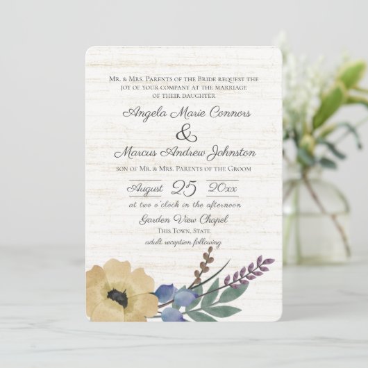 Waldfloral Einladung (Stehend Vorderseite)